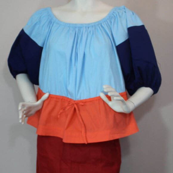 Staud Juliet Off Shoulder Top in Multicolor Cotton size Medium /Large - Picture 3 of 8